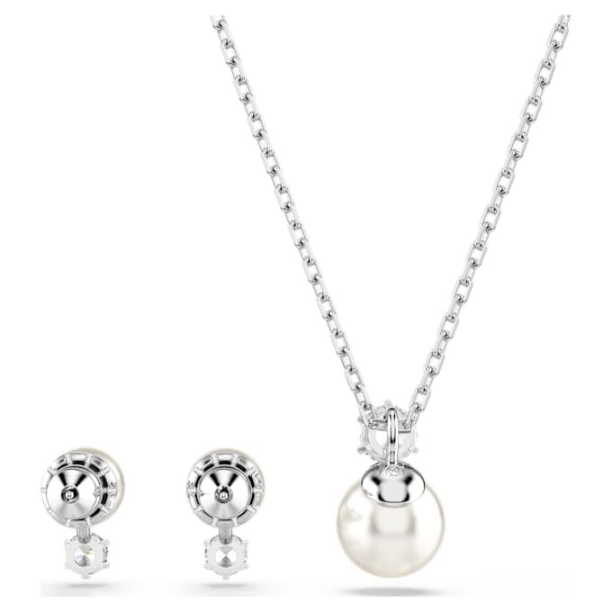 Matrix Set Crystal Pearl, Round Cut, White, Rhodium Plated Matrix Set Crystal Pearl, Round Cut, White, Rhodium Plated
