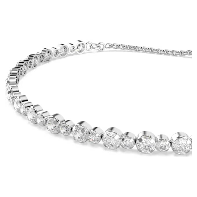 Matrix Tennis Bracelet Mixed Round Cuts, White, Rhodium Plated Matrix Tennis Bracelet Mixed Round Cuts, White, Rhodium Plated