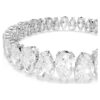 Matrix Tennis Bracelet Pear Cut, White, Rhodium Plated Matrix Tennis Bracelet Pear Cut, White, Rhodium Plated