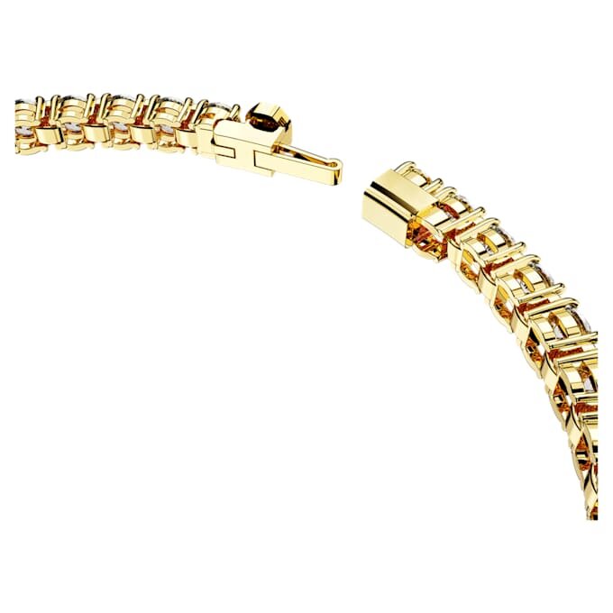 Matrix Tennis Bracelet Round Cut, White, Gold-Tone Plated Matrix Tennis Bracelet Round Cut, White, Gold-Tone Plated