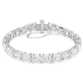 Matrix Tennis Bracelet White, Rhodium Plated