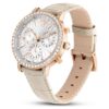 Matrix Tennis Chrono Watch Swiss Made, Leather Strap, Beige, Rose Gold-Tone Finish