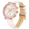 Matrix Tennis Chrono Watch Swiss Made, Leather Strap, Pink, Rose Gold-Tone Finish