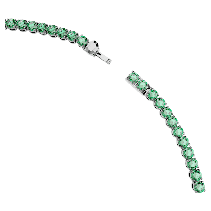 Matrix Tennis Necklace Round Cut, Green, Ruthenium Plated Matrix Tennis Necklace Round Cut, Green, Ruthenium Plated