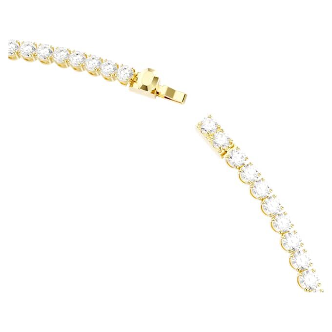 Matrix Tennis Necklace Round Cut, White, Gold-Tone Plated Matrix Tennis Necklace Round Cut, White, Gold-Tone Plated