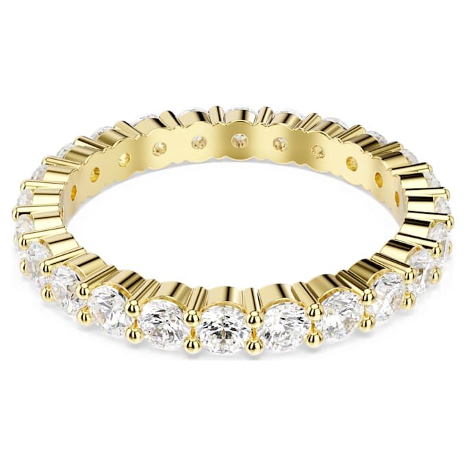 Matrix Vittore Band Ring Round Cut, White, Gold-Tone Plated Matrix Vittore Band Ring Round Cut, White, Gold-Tone Plated