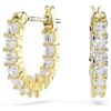Matrix Vittore Hoop Earrings Round Cut, White, Gold-Tone Plated Matrix Vittore Hoop Earrings Round Cut, White, Gold-Tone Plated