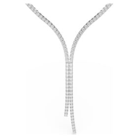 Matrix Y Necklace Round Cut, White, Rhodium Plated Matrix Y Necklace Round Cut, White, Rhodium Plated