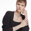 Hyperbola Ring Mixed Cuts, White, Rhodium Plated