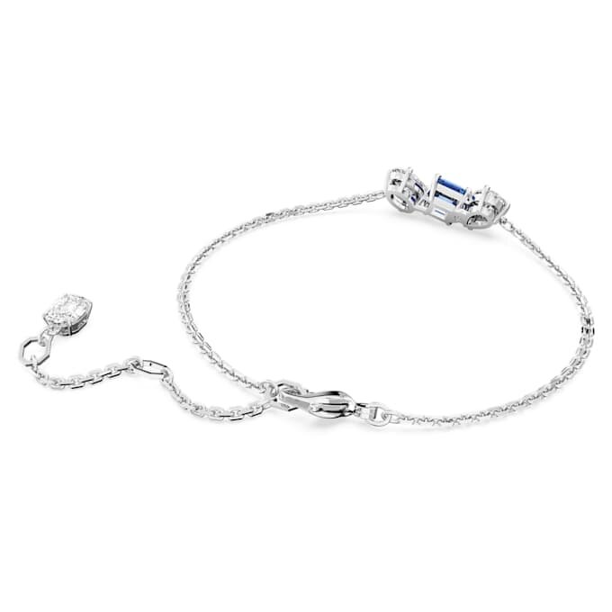 Mesmera Bracelet Mixed Cuts, Blue, Rhodium Plated Mesmera Bracelet Mixed Cuts, Blue, Rhodium Plated
