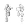 Mesmera Drop Earrings Mixed Cuts, White, Rhodium Plated