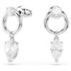 Mesmera Drop Earrings Mixed Cuts, White, Rhodium Plated Mesmera Drop Earrings Mixed Cuts, White, Rhodium Plated