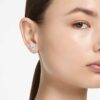 Mesmera Stud Earrings Mixed Cuts, Flower, White, Rhodium Plated