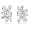 Mesmera Stud Earrings Mixed Cuts, Flower, White, Rhodium Plated