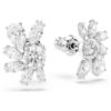 Mesmera Stud Earrings Mixed Cuts, Flower, White, Rhodium Plated