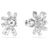 Mesmera Stud Earrings Mixed Cuts, Flower, White, Rhodium Plated