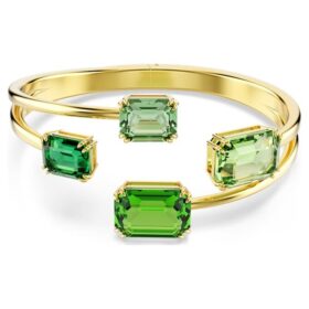Millenia Bangle Octagon Cut, Green, Gold-Tone Plated Millenia Bangle Octagon Cut, Green, Gold-Tone Plated