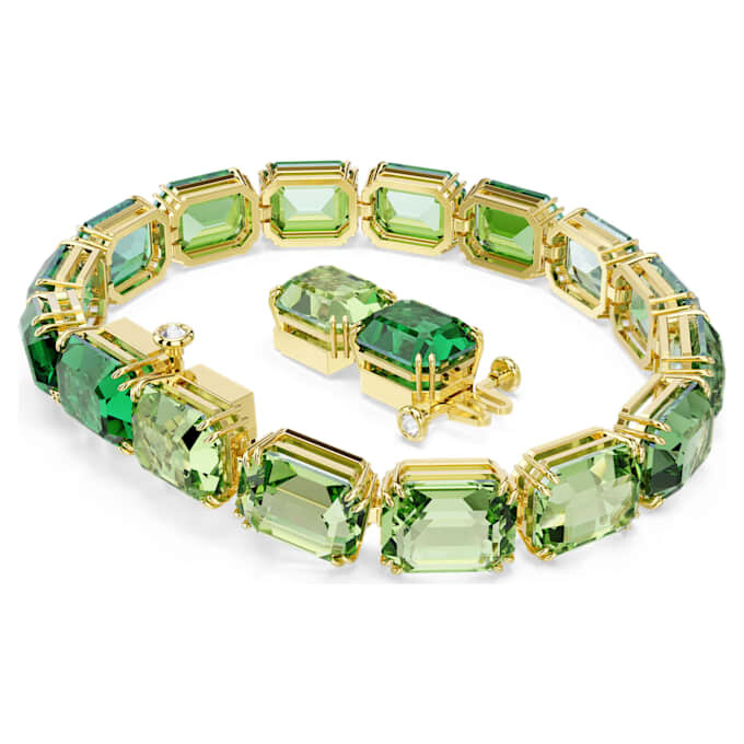 Millenia Bracelet Octagon Cut, Color Gradient, Green, Gold-Tone Plated Millenia Bracelet Octagon Cut, Color Gradient, Green, Gold-Tone Plated