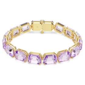 Millenia Bracelet Octagon Cut, Purple, Gold-Tone Plated