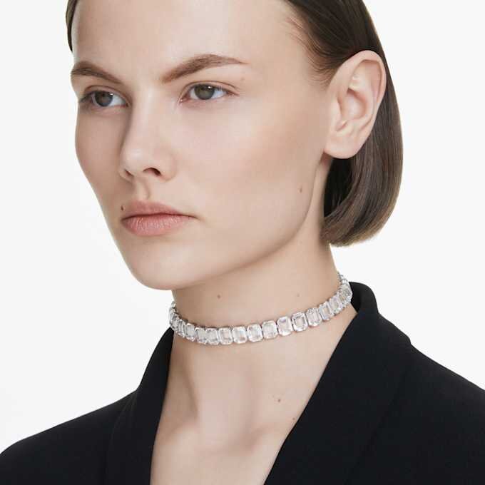 Millenia Choker Octagon Cut, White, Rhodium Plated Millenia Choker Octagon Cut, White, Rhodium Plated