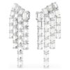 Millenia Clip Earrings Octagon Cut, Chandelier, White, Rhodium Plated