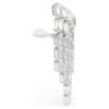 Millenia Clip Earrings Octagon Cut, Chandelier, White, Rhodium Plated