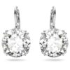 Millenia Drop Earrings Round Cut, White, Rhodium Plated Millenia Drop Earrings Round Cut, White, Rhodium Plated