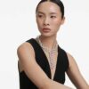 Millenia Necklace Mixed Cuts, White, Rhodium Plated Millenia Necklace Mixed Cuts, White, Rhodium Plated