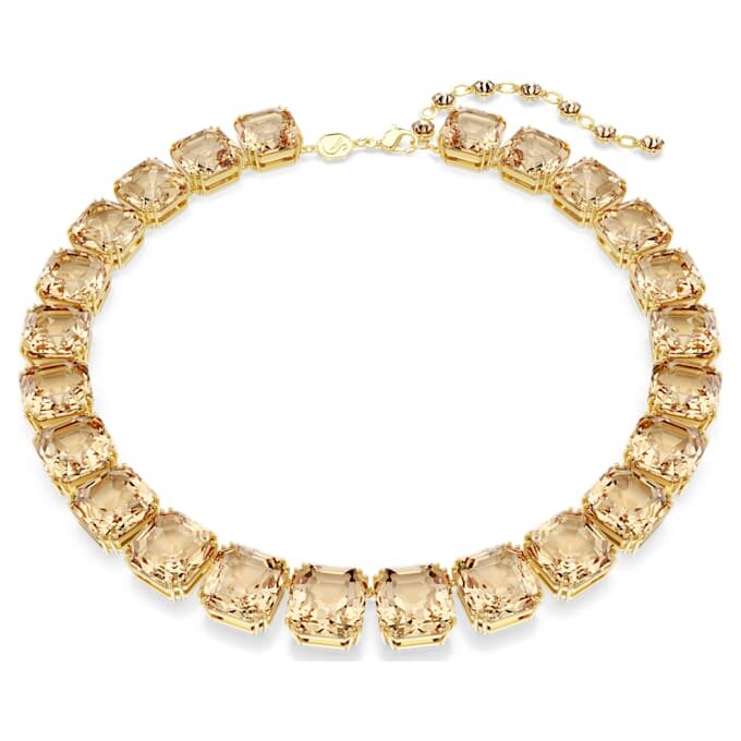 Millenia Necklace Octagon Cut, Caramel, Gold-Tone Plated Millenia Necklace Octagon Cut, Caramel, Gold-Tone Plated