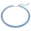 Millenia Necklace Octagon Cut, Color Gradient, Blue, Rhodium Plated Millenia Necklace Octagon Cut, Color Gradient, Blue, Rhodium Plated