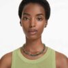 Millenia Necklace Octagon Cut, Color Gradient, Green, Gold-Tone Plated Millenia Necklace Octagon Cut, Color Gradient, Green, Gold-Tone Plated