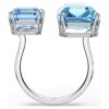 Millenia Open Ring Octagon Cut, Blue, Rhodium Plated Millenia Open Ring Octagon Cut, Blue, Rhodium Plated