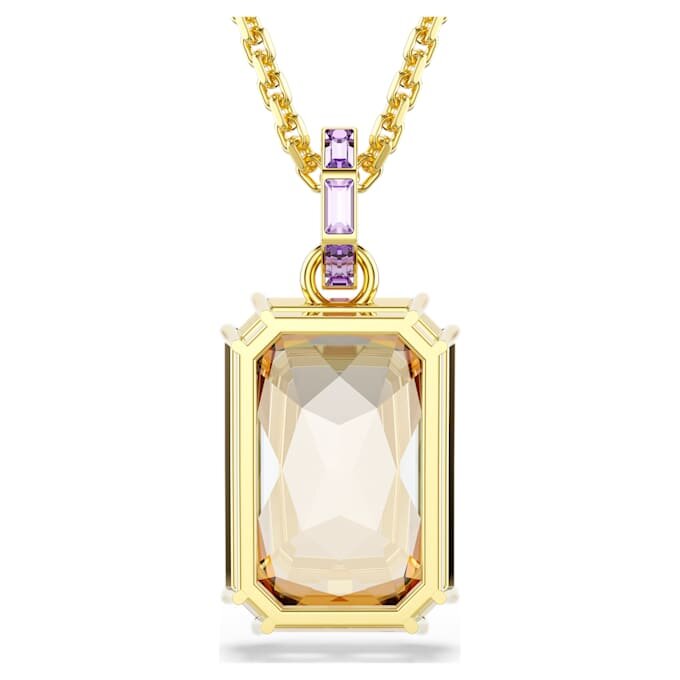 Millenia Pendant Octagon Cut, Caramel, Gold-Tone Plated Millenia Pendant Octagon Cut, Caramel, Gold-Tone Plated