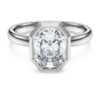 Octagon Bezel Ring Lab-Grown Diamonds 2.0 Ct Tw, Octagon Shape, 14K White Gold Octagon Bezel Ring Lab-Grown Diamonds 2.0 Ct Tw, Octagon Shape, 14K White Gold