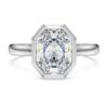 Octagon Bezel Ring Lab-Grown Diamonds 2.0 Ct Tw, Octagon Shape, 14K White Gold Octagon Bezel Ring Lab-Grown Diamonds 2.0 Ct Tw, Octagon Shape, 14K White Gold