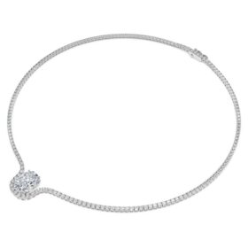Octagon Necklace Lab-Grown Diamonds 12.86 Ct Tw, Octagon Shape, 18K White Gold