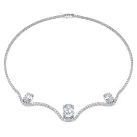 Octagon Necklace Lab-Grown Diamonds 19.90 Ct Tw, Octagon Shape, 18K White Gold