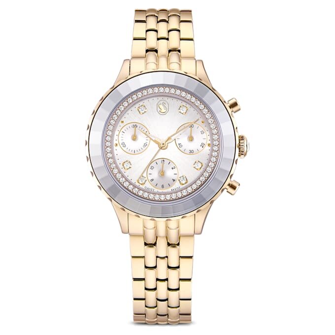 Octea Chrono Watch Swiss Made, Metal Bracelet, Gold Tone, Champagne Gold-Tone Finish Octea Chrono Watch Swiss Made, Metal Bracelet, Gold Tone, Champagne Gold-Tone Finish