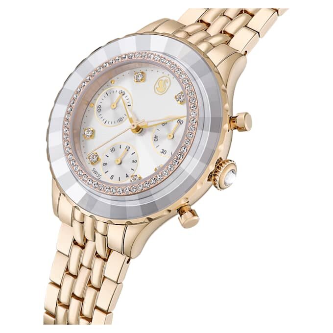 Octea Chrono Watch Swiss Made, Metal Bracelet, Gold Tone, Champagne Gold-Tone Finish Octea Chrono Watch Swiss Made, Metal Bracelet, Gold Tone, Champagne Gold-Tone Finish