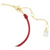 Snake Bracelet Crystal Pearl, Mixed Cuts, Year of the Snake, Red, Gold-Tone Plated