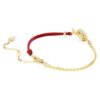 Snake Bracelet Crystal Pearl, Mixed Cuts, Year of the Snake, Red, Gold-Tone Plated