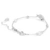 Snake Bracelet Crystal Pearl, Mixed Cuts, Year of the Snake, White, Rhodium Plated