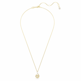 Snake Pendant Crystal Pearl, Mixed Cuts, Year of the Snake, White, Gold-Tone Plated