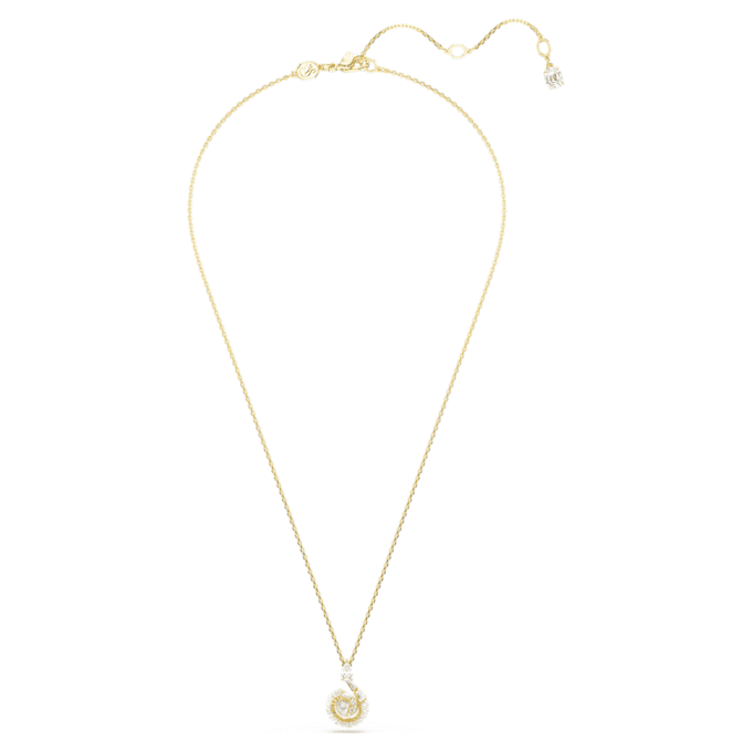 Snake Pendant Crystal Pearl, Mixed Cuts, Year of the Snake, White, Gold-Tone Plated Snake Pendant Crystal Pearl, Mixed Cuts, Year of the Snake, White, Gold-Tone Plated