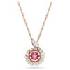 Snake Pendant Mixed Cuts, Year of the Snake, Red, Rose Gold-Tone Plated Snake Pendant Mixed Cuts, Year of the Snake, Red, Rose Gold-Tone Plated
