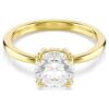 Stilla Cocktail Ring Round Cut, White, Gold-Tone Plated Stilla Cocktail Ring Round Cut, White, Gold-Tone Plated