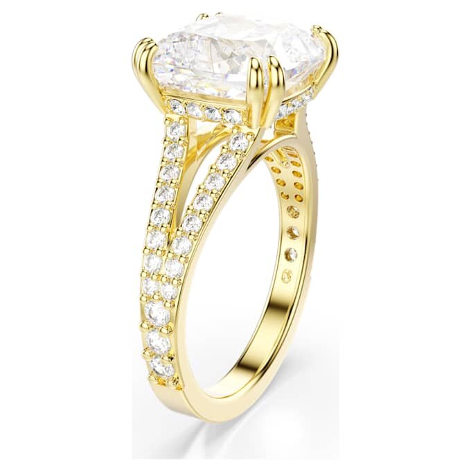 Stilla Cocktail Ring Square Cut, Pavé, White, Gold-Tone Plated Stilla Cocktail Ring Square Cut, Pavé, White, Gold-Tone Plated