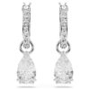 Stilla Drop Earrings Pear Cut, Round Cut, White, Rhodium Plated