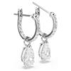 Stilla Drop Earrings Pear Cut, Round Cut, White, Rhodium Plated