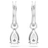 Stilla Drop Earrings Pear Cut, Round Cut, White, Rhodium Plated